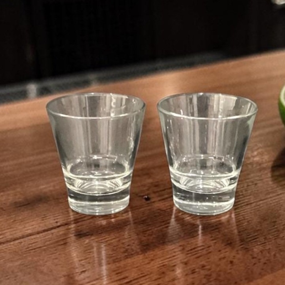 Libbey Duratuff Whiskey Rock Glasses, Set of 2, Vintage Clear Lowball Tumblers‎